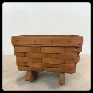 Vintage Longaberger 1990 Small Rocker Basket Made in the USA 7"X5"X5" Signed